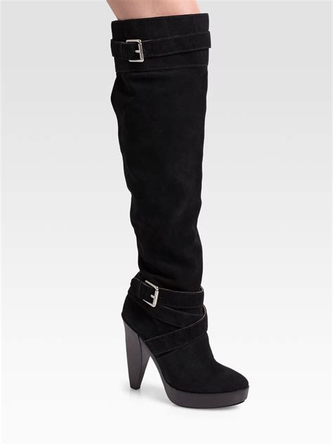 michael kors black suede boots.